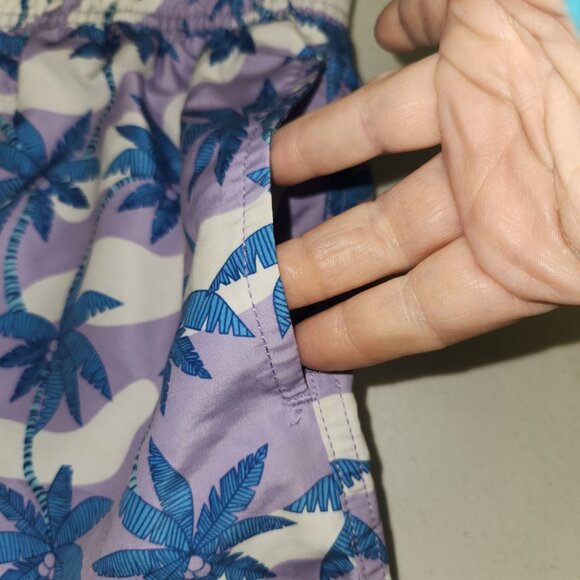 Coast Clothing Purple Tropical Palm Tree Swim Shorts Mens Size L With Mesh Linin - Picture 3 of 8